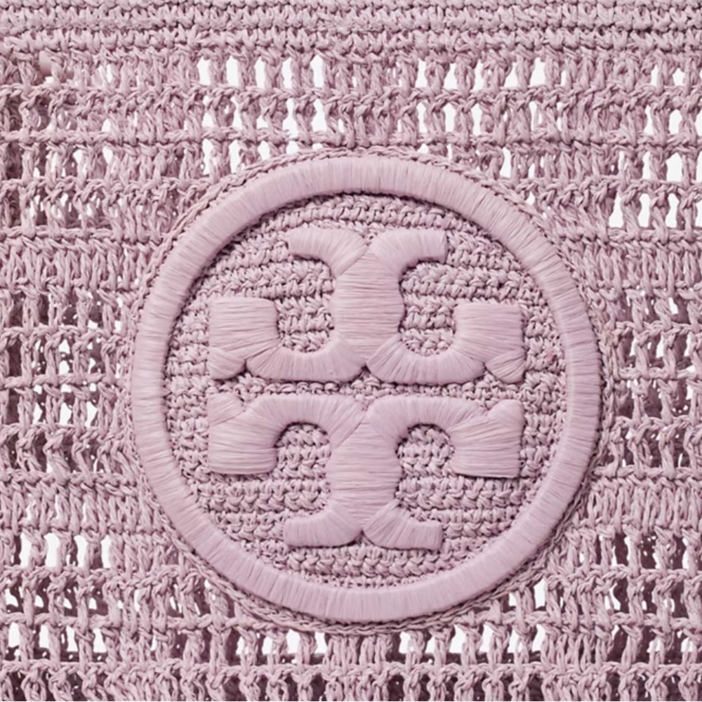 NWT Tory Burch Pale Purple Small Ella Hand-Crocheted Tote - Picture 3 of 8